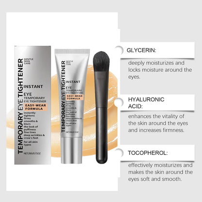 Eye Tightener with Brush, Eye Tightening Cream Instant, Instant Eyes Bag Tightener, Dark Circles Under Eyes Remover, Reduce Fine Lines and Wrinkles, Firming Smoothing Puffiness