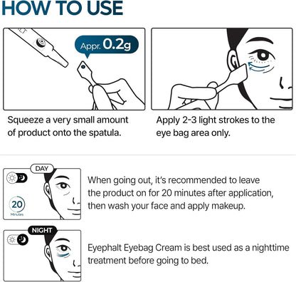 Dr.Melaxin Eyephalt Eyebag Cream for Puffiness, Dark Circles & Fine Lines, Wrinkle, EGF Anti-Aging Under Eye Moisturizer with Niacinamide &Ceramide 0.33 fl.oz.